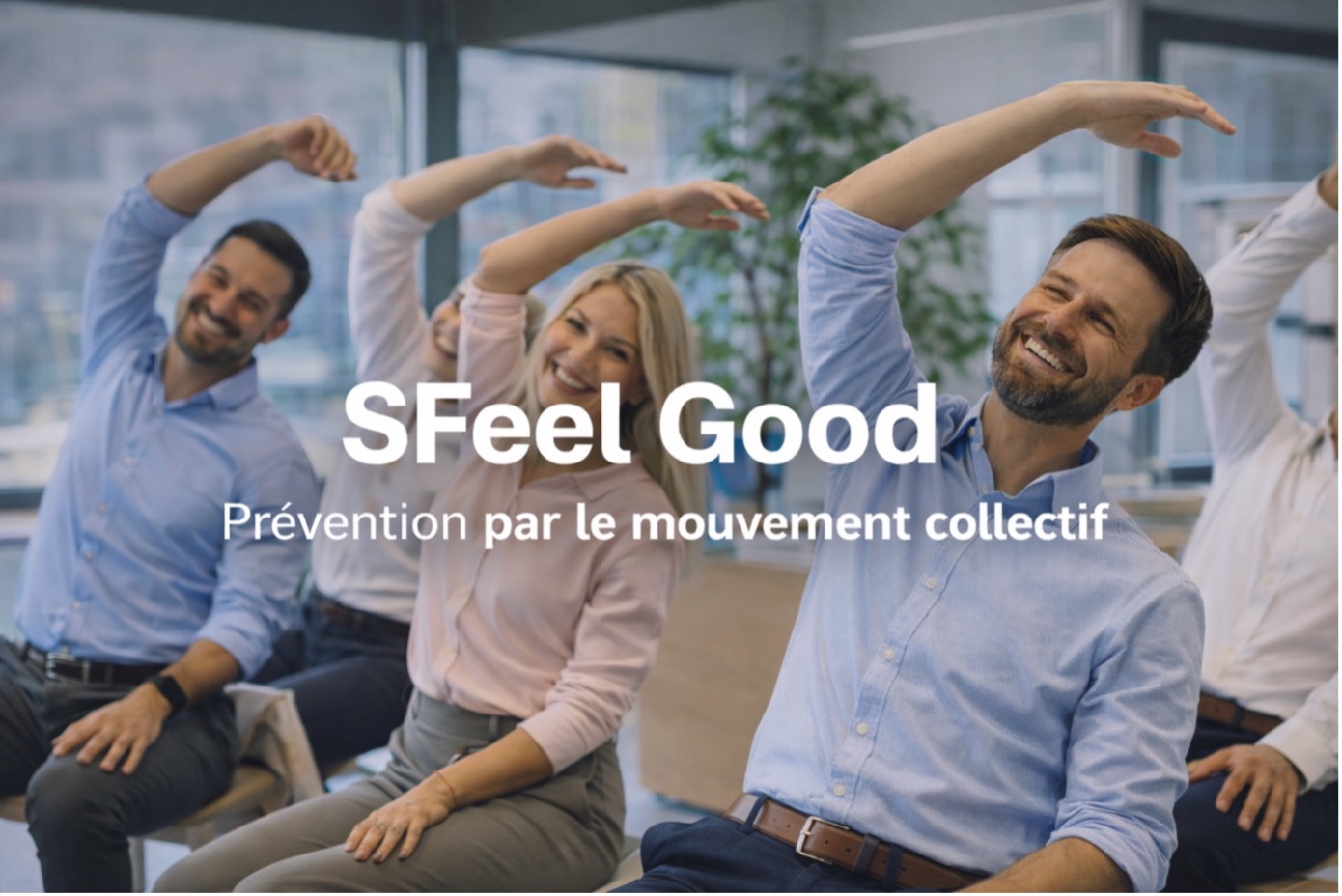 Étirements au bureau, atmosphère détendue