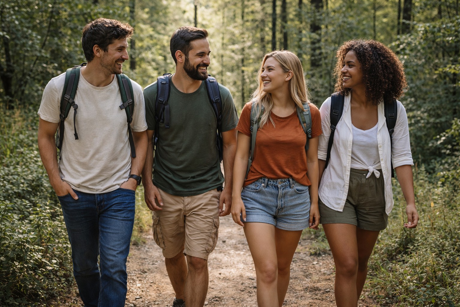 Personnes marchant côte à côte